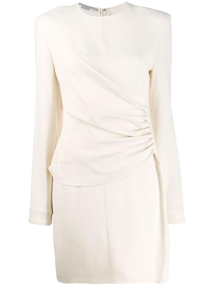 Stella Mccartney Gathered-panel Fitted Mini-dress - White