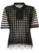 Marco De Vincenzo Striped Polo Top - Black