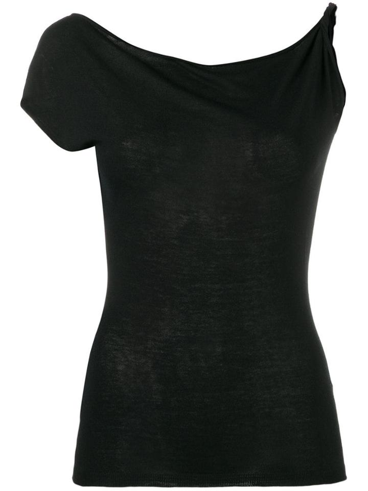 Jacquemus Asymmetric Boat Neck T-shirt - Black