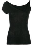 Jacquemus Asymmetric Boat Neck T-shirt - Black