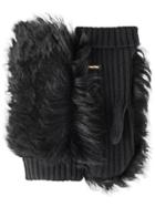 Miu Miu Shearling Gloves - Black