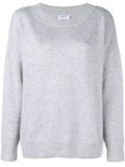 Frame Denim Ribbed Collar Knit Pullover, Women's, Size: Medium, Grey, Cashmere