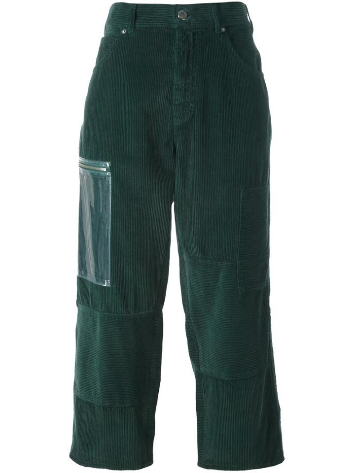 Mm6 Maison Margiela Five Pocket Trousers, Women's, Size: 44, Green, Cotton/pvc