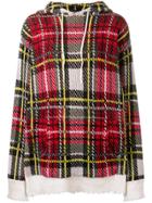 R13 Plaid Check Hoodie - Red