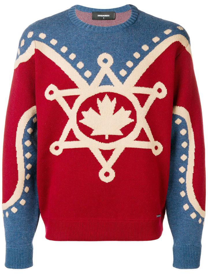 Dsquared2 Canada Intarsia Knit Sweater