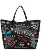 Dolce & Gabbana Beatrice Mural Shopper Bag - Black