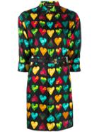 Versace Heart Print Shirt Dress - Black