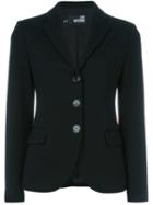 Love Moschino Fitted Blazer, Women's, Size: 44, Black, Cotton/polyamide/spandex/elastane/viscose
