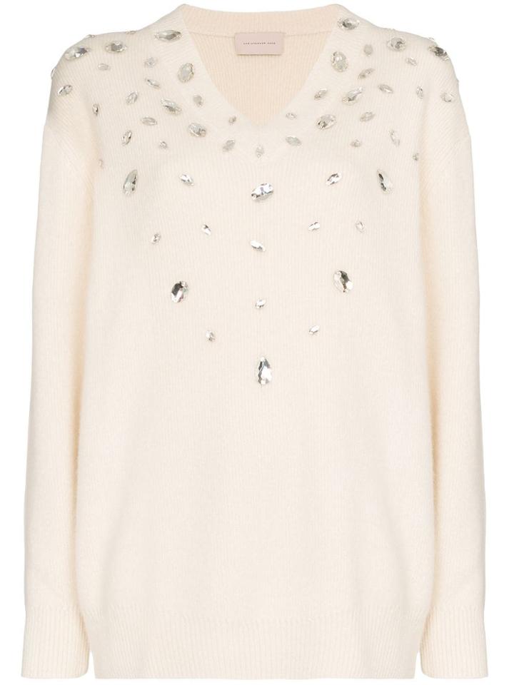 Christopher Kane Crystal Embellished Jumper - White