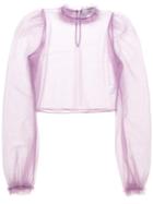 Daizy Shely Sheer Blouse, Women's, Size: 40, Pink/purple, Polyamide