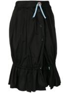 Romeo Gigli Vintage Side Slit Gathered Skirt - Black