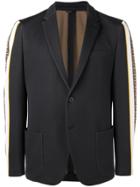 Fendi Ff Side Stripe Blazer - Black