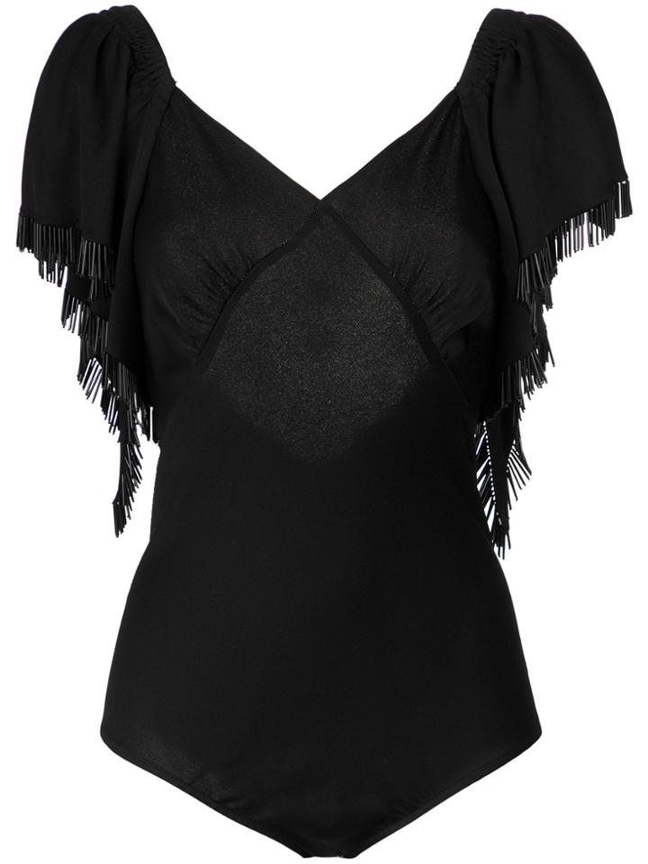 Reinaldo Lourenço Fringed Bodysuit - Black