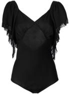 Reinaldo Lourenço Fringed Bodysuit - Black