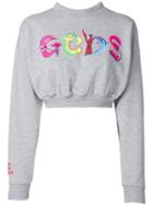 Gcds Logo Cropped Sweatshirt - Grey