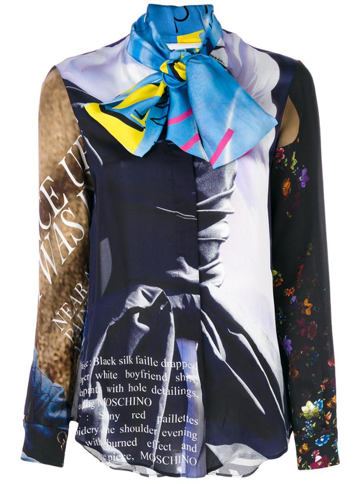 Moschino Pussy Bow Printed Blouse - Multicolour