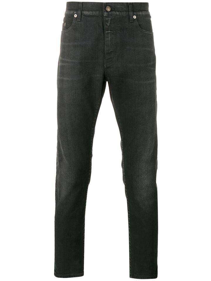 Saint Laurent - Mid-waist Slim Fit Jeans - Men - Cotton/spandex/elastane - 33, Black, Cotton/spandex/elastane