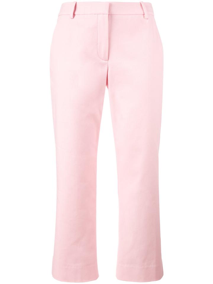 Sies Marjan - Twill Cropped Trousers - Women - Cotton/spandex/elastane/silk - 8, Pink/purple, Cotton/spandex/elastane/silk