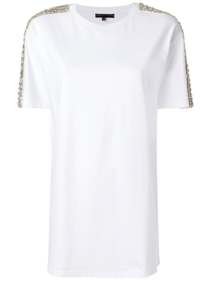 Amen Gemstone Embellished Short Sleeve T-shirt - White