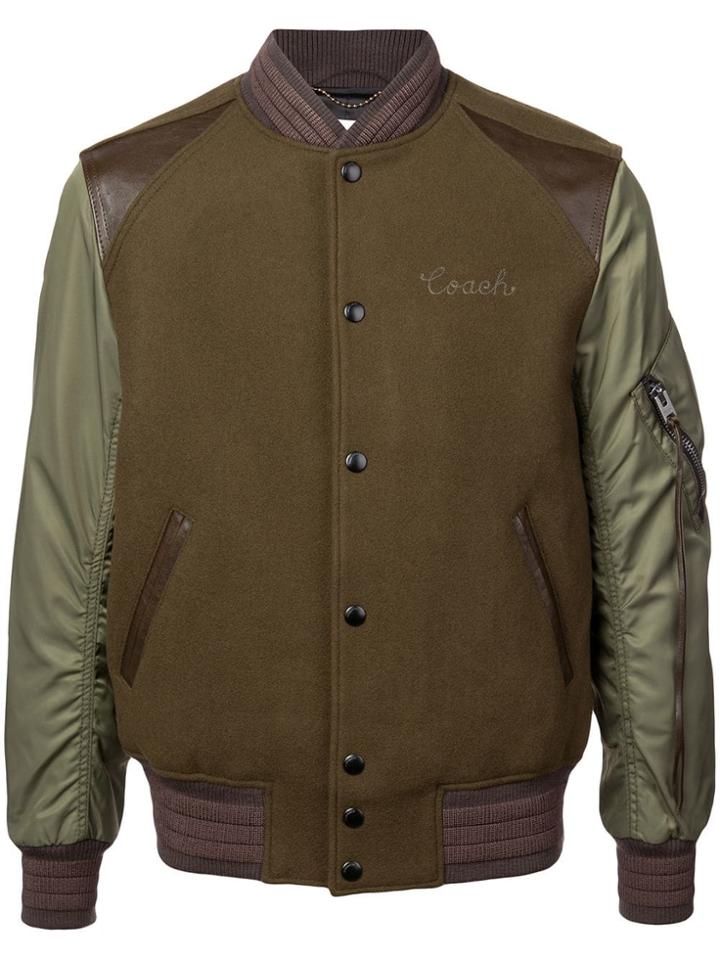 Coach Ma-1 Varsity Jacket - Green
