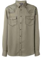 Laneus Metallic-embellished Shirt, Men's, Size: 48, Green, Tencel