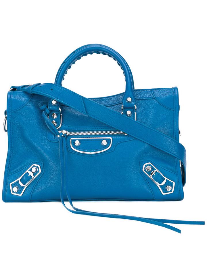 Balenciaga Classic City Bag, Women's, Blue, Goat Skin