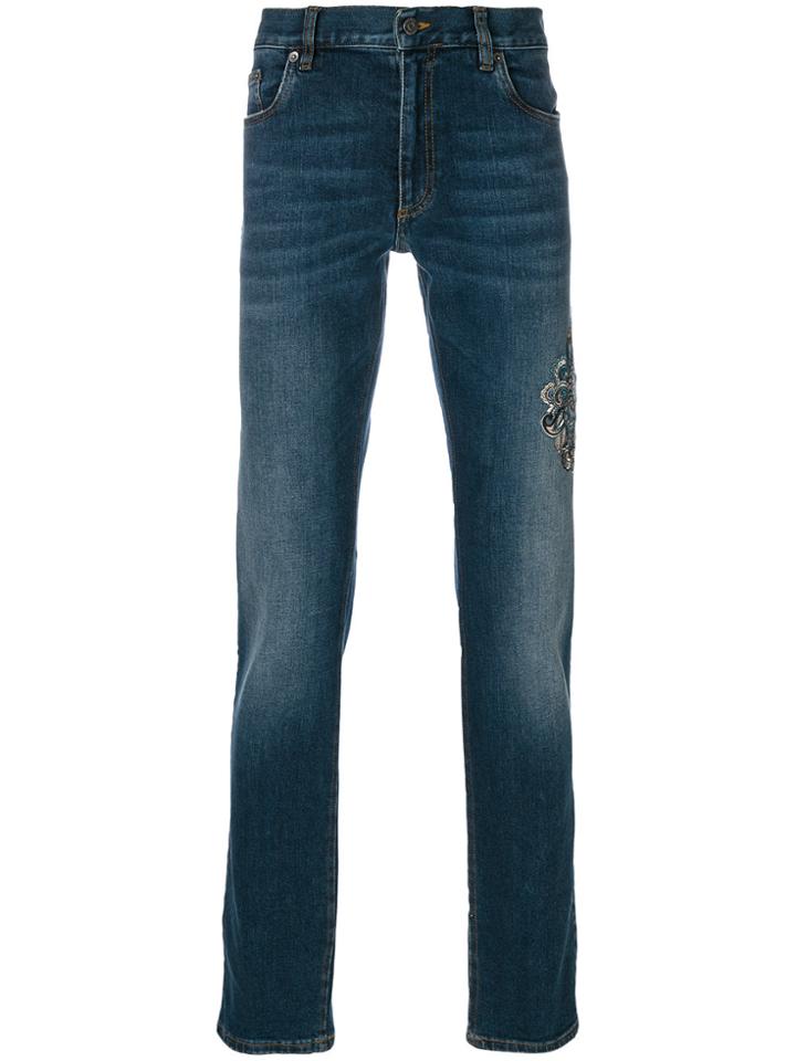 Roberto Cavalli Embroidered Regular Jeans - Blue