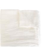 Rick Owens Frayed Scarf, Women's, White, Silk/linen/flax/modal