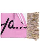 Msgm Fringed Scarf - Pink & Purple