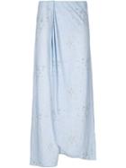 Baja East Long Wrap Skirt, Women's, Size: 2, Blue, Cotton