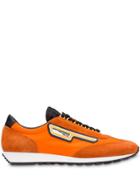 Prada Suede And Nylon Sneakers - Orange