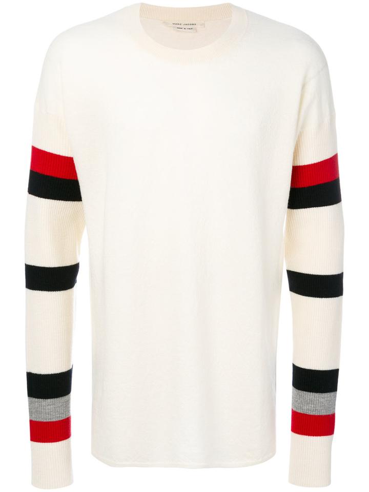 Marc Jacobs - Striped Jumper - Men - Virgin Wool - S, Nude/neutrals, Virgin Wool