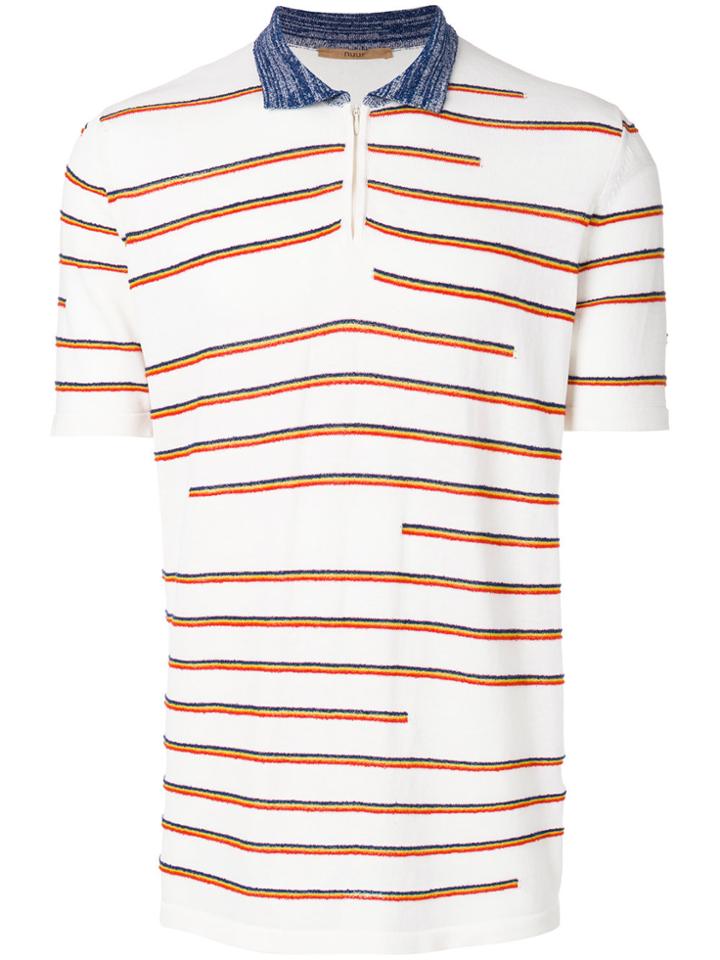 Nuur Striped Polo Shirt - White