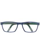 Lindberg Square Frame Glasses, Blue, Acetate/titanium