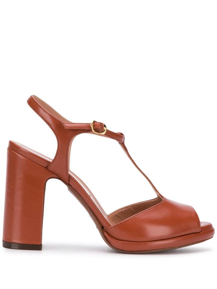 L'autre Chose Block-heel Sandals - Brown