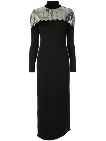 Dima Ayad Contrast Maxi Dress - Black