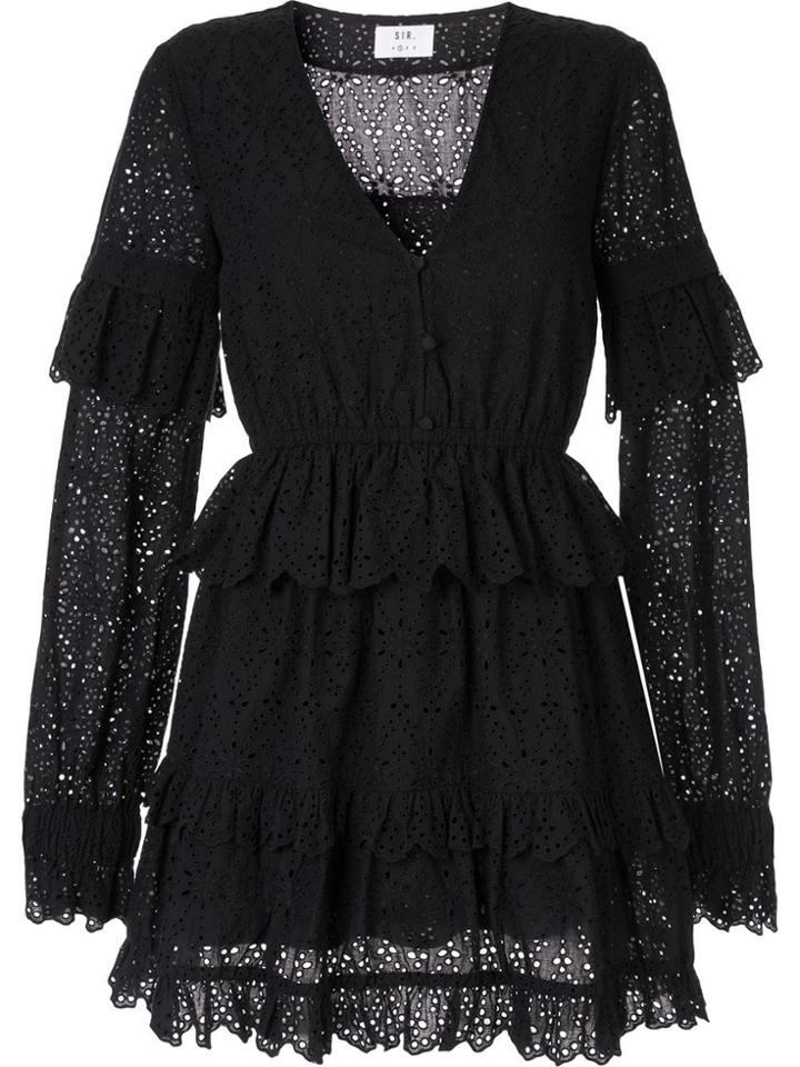 Sir. Amelie Ruffled Mini Dress - Black
