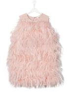 Douuod Kids Sleeveless Feather Dress - Pink