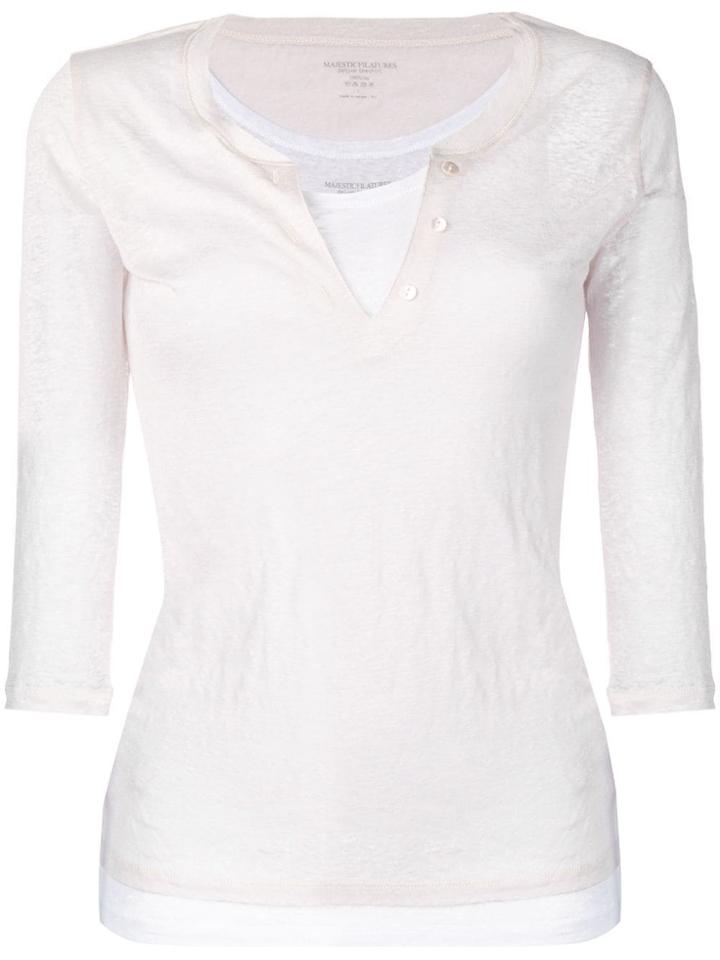 Majestic Filatures Double Layer Kitted T-shirt - Pink