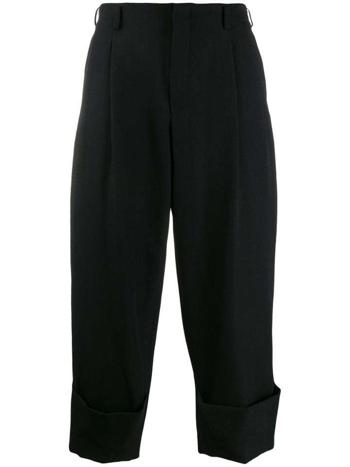 Comme Des Garçons Homme Plus Cropped Wide-leg Trousers - Black