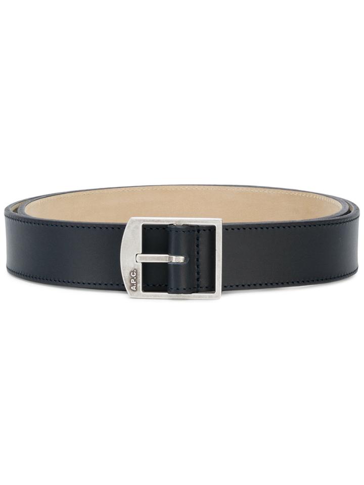 A.p.c. Engraved Logo Buckle Belt - Blue