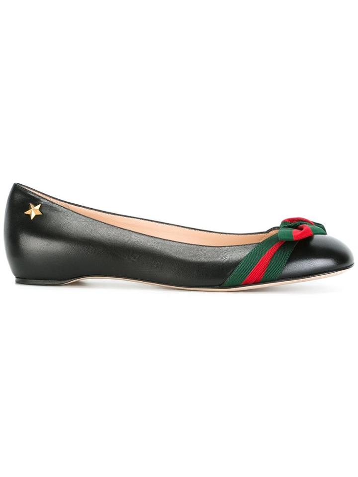 Gucci Web Trim Ballerinas - Black