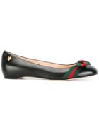 Gucci Web Trim Ballerinas - Black