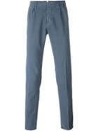 Incotex Slim Chino Trousers, Men's, Size: 32, Blue, Cotton/spandex/elastane