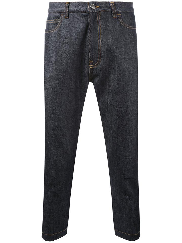 Jil Sander - Drop-crotch Cropped Jeans - Men - Cotton/spandex/elastane - 31, Blue, Cotton/spandex/elastane