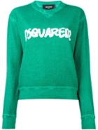 Dsquared2 Logo Print Sweatshirt, Women's, Size: M, Green, Cotton