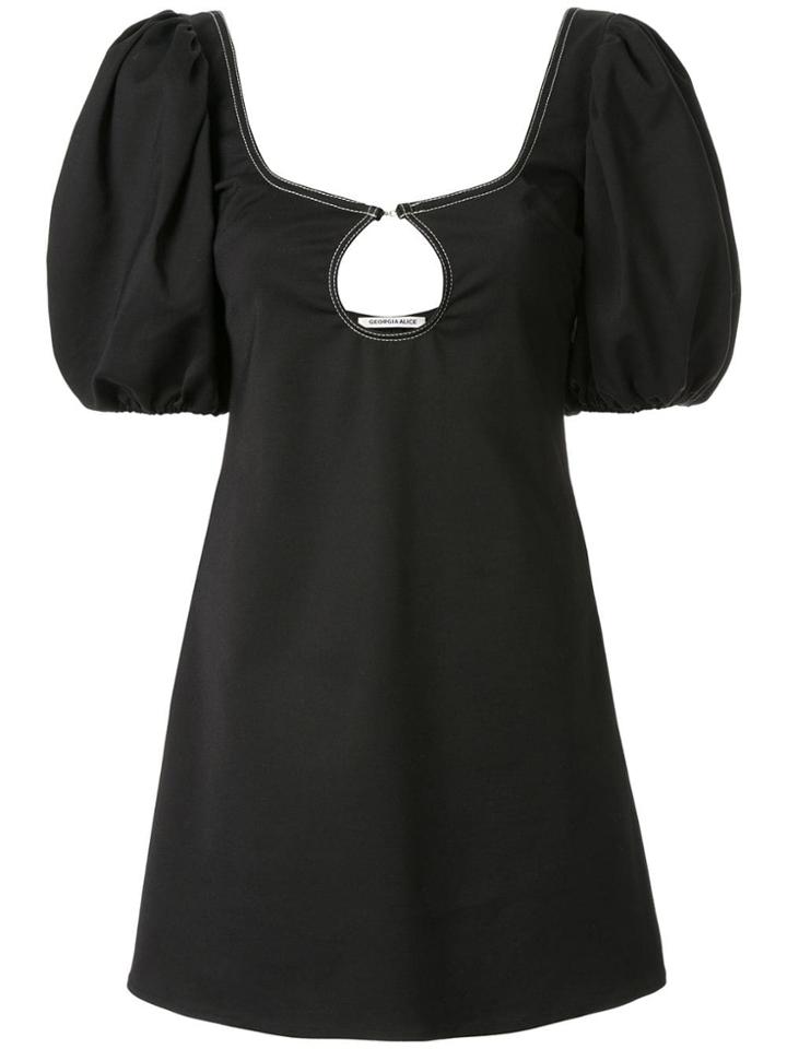 Georgia Alice Mia Puff Sleeve Mini Dress - Black