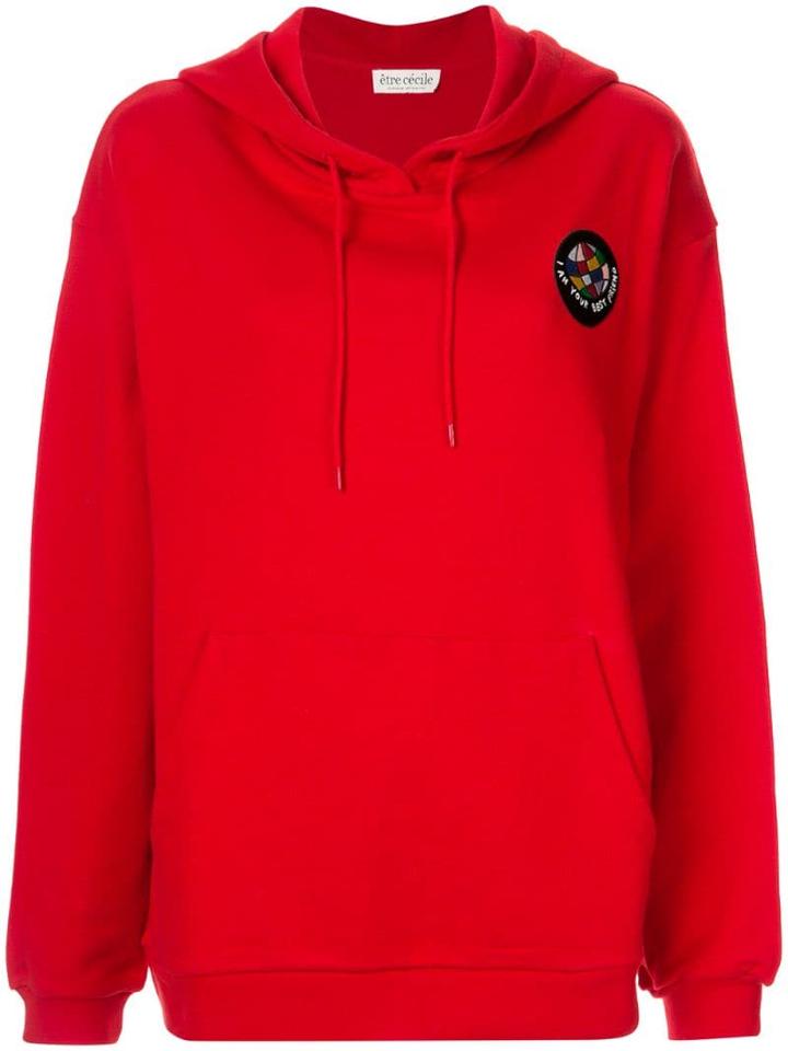 Être Cécile Logo Patch Hoodie - Red