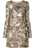 P.a.r.o.s.h. Sequin Embroidered Shift Dress - Nude & Neutrals