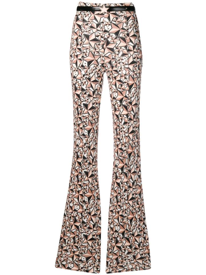 Elisabetta Franchi Printed Flared Trousers - Neutrals
